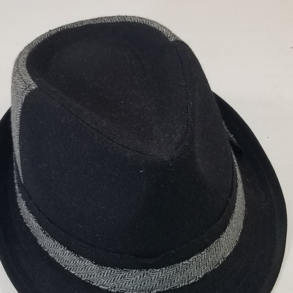 COPY - Mens Fedora Black & Gray Wool Blend Hat - Picture 8 of 9